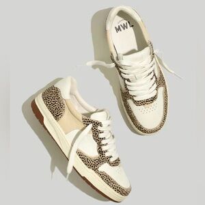Madewell Court Sneakers in spotted calf hair, size 9.5